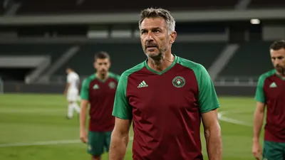 A 35-year-old, 5'10" Le Mans FC assistant coach, with a rugged build and graying temples, looks on intently as a heated...